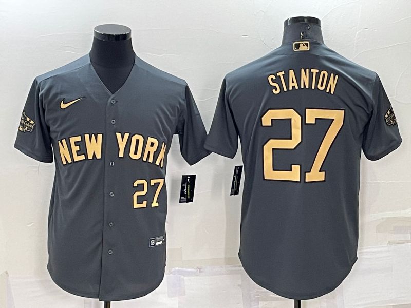 Men New York Yankees 27 Stanton Grey 2022 All Star Nike MLB Jersey